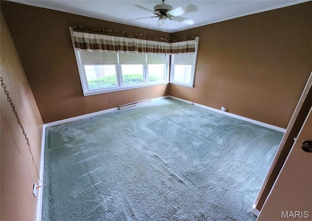 4241 State Route 162, Granite City, IL 62040 - empty room with ceiling fan, baseboards, crown molding, and carpet