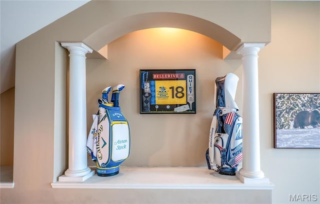 1004 Kodiak Ct, Wentzville, MO 63385 - detailed view of ornate columns and arched walkways