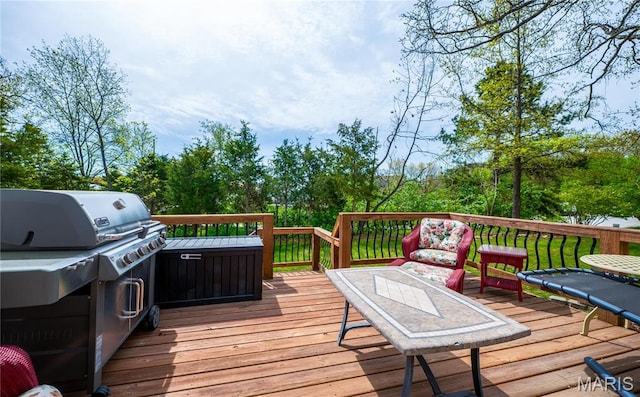 1004 Kodiak Ct, Wentzville, MO 63385 - deck with grilling area and view of scattered trees