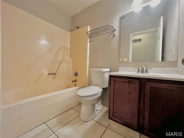 13556 Rustic Valley Dr, Wright City, MO 63390 - full bath featuring tile patterned flooring, vanity, toilet, and shower / washtub combination