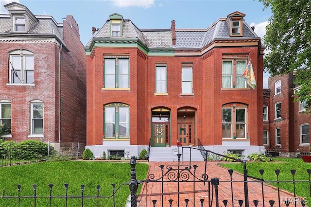 2116 Victor St, Saint Louis, MO 63104 - second empire-style home featuring brick siding, a high end roof, and mansard roof
