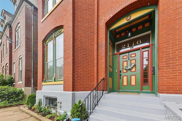 2116 Victor St, Saint Louis, MO 63104 - view of exterior entry featuring brick siding
