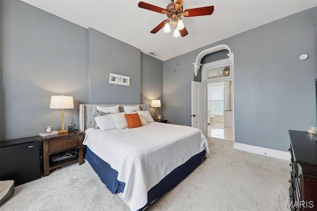 2116 Victor St, Saint Louis, MO 63104 - bedroom featuring carpet floors, ceiling fan, and baseboards