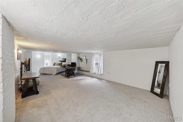 2116 Victor St, Saint Louis, MO 63104 - living area with a textured ceiling and carpet floors