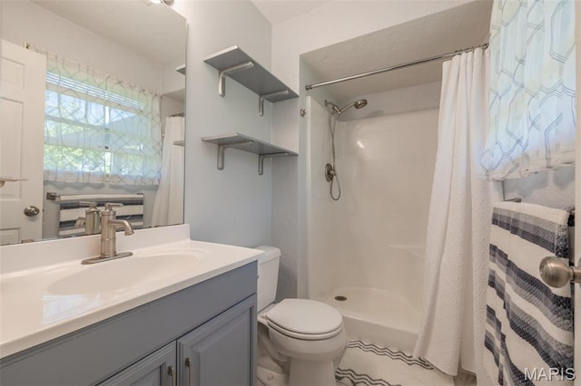 6344 Gibison Rd, Troy, MO 63379 - full bathroom with curtained shower, toilet, and vanity