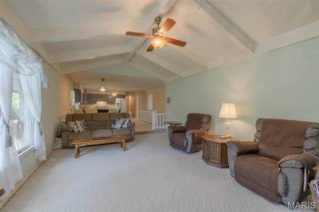 6344 Gibison Rd, Troy, MO 63379 - living area featuring light colored carpet, a ceiling fan, and baseboards