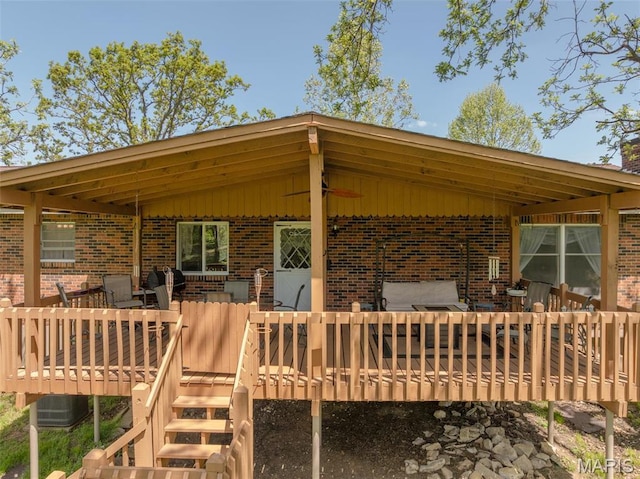 6344 Gibison Rd, Troy, MO 63379 - view of front of home featuring brick siding and a wooden deck