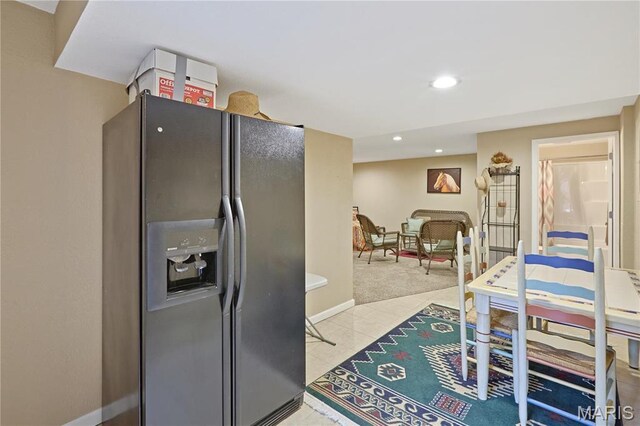 5026 Kype View Ave, Festus, MO 63028 - kitchen with refrigerator with ice dispenser, recessed lighting, and light colored carpet