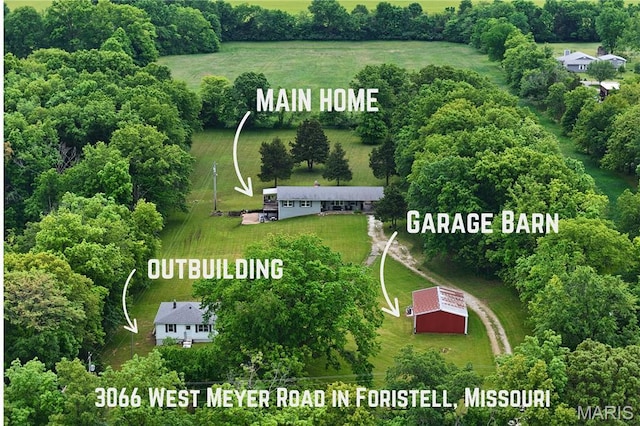 3066 W Meyer Rd, Foristell, MO 63348 - aerial view of sparsely populated area