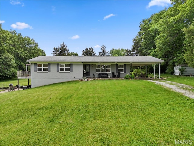 3066 W Meyer Rd, Foristell, MO 63348 - view of front of home with a front yard, driveway, and covered porch