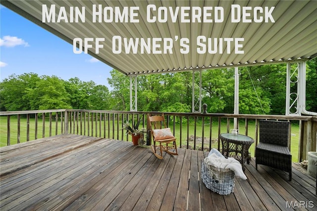 3066 W Meyer Rd, Foristell, MO 63348 - deck featuring a yard and view of scattered trees