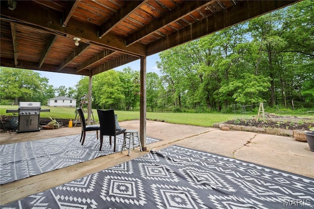 3066 W Meyer Rd, Foristell, MO 63348 - view of patio with grilling area and view of scattered trees