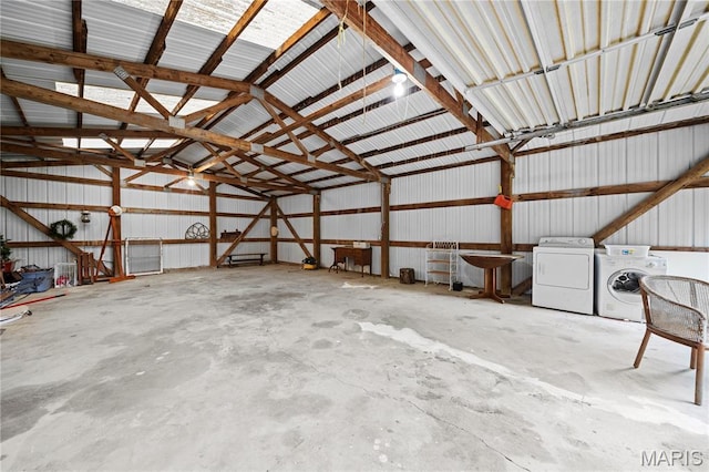 3066 W Meyer Rd, Foristell, MO 63348 - garage with washing machine and dryer and metal wall