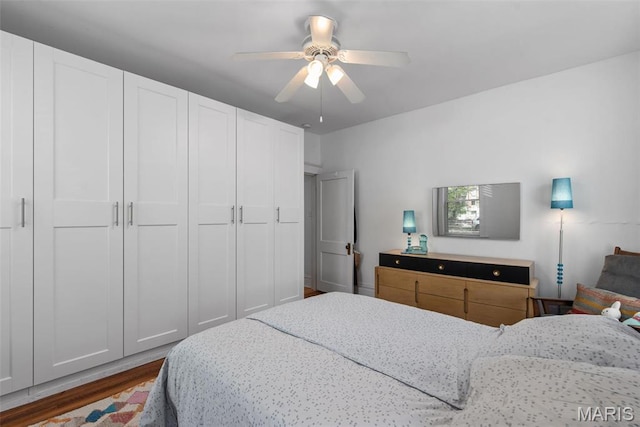 2056 Lafayette Ave Unit 1W, Saint Louis, MO 63104 - bedroom featuring wood finished floors and ceiling fan