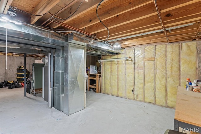 2158 Avalon Ridge Cir, Fenton, MO 63026 - unfinished basement featuring heating unit