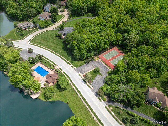 1424 Haarman Oak Dr, Wildwood, MO 63005 - aerial view of property and surrounding area featuring a nearby body of water