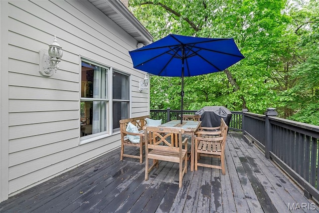 1424 Haarman Oak Dr, Wildwood, MO 63005 - wooden deck featuring outdoor dining space
