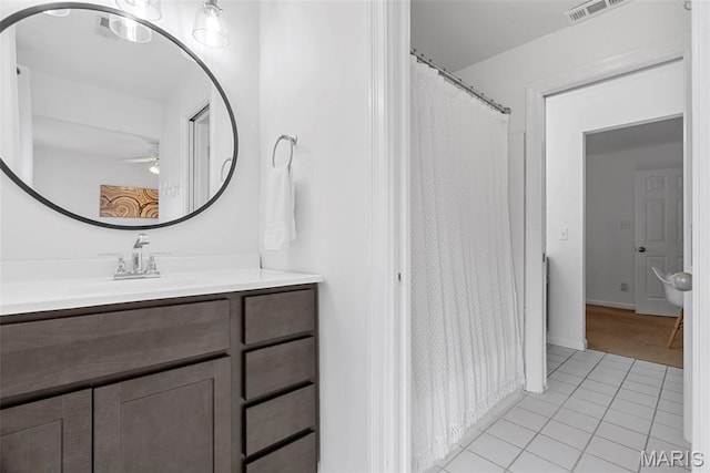 1424 Haarman Oak Dr, Wildwood, MO 63005 - full bath featuring ceiling fan, tile patterned floors, and vanity