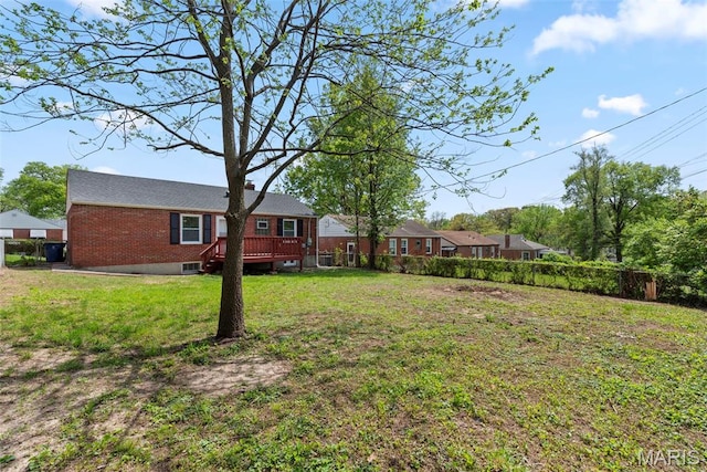 4717 Roxie St, Saint Louis, MO 63121 - view of yard with a wooden deck