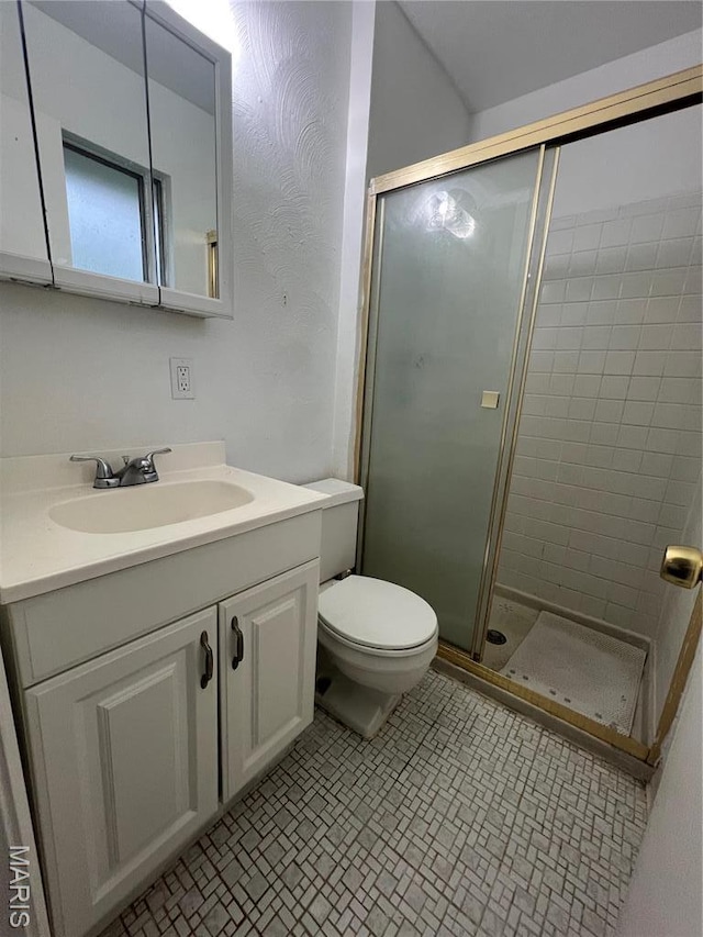 6145 Payne Ave, Saint Louis, MO 63135 - bathroom featuring vanity, a shower stall, and toilet