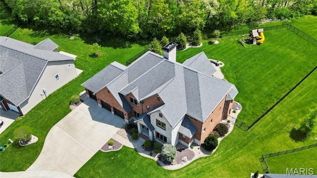 view from above of property