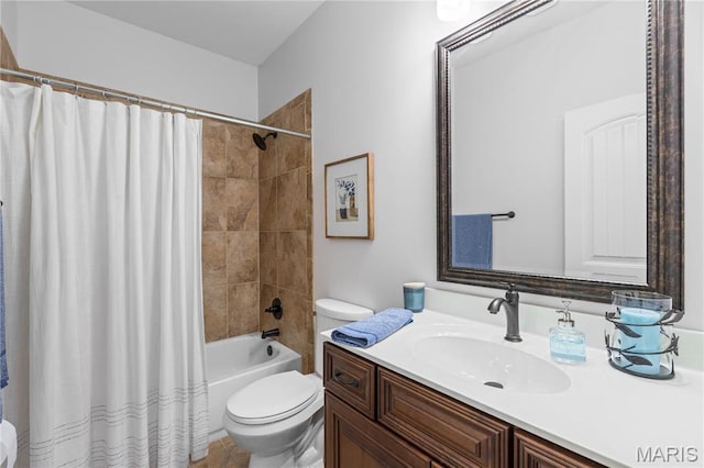 132 Hillary Cir, Wentzville, MO 63385 - bathroom featuring toilet, vanity, and shower / bath combo