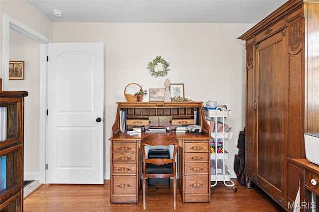 office with wood finished floors