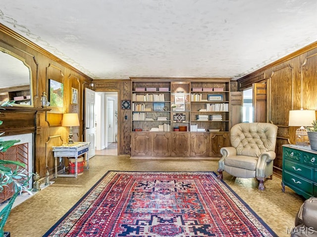 335 N Powder Mill Rd, Belleville, IL 62223 - living area with ornamental molding and wood walls