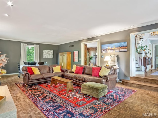 335 N Powder Mill Rd, Belleville, IL 62223 - living room with crown molding and recessed lighting
