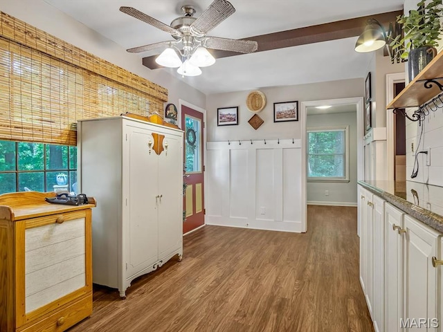 335 N Powder Mill Rd, Belleville, IL 62223 - interior space with ceiling fan and wood finished floors