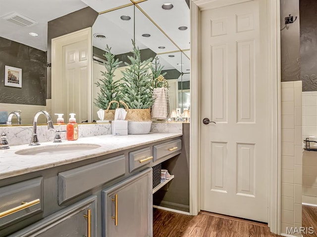 335 N Powder Mill Rd, Belleville, IL 62223 - bathroom with vanity and wood finished floors