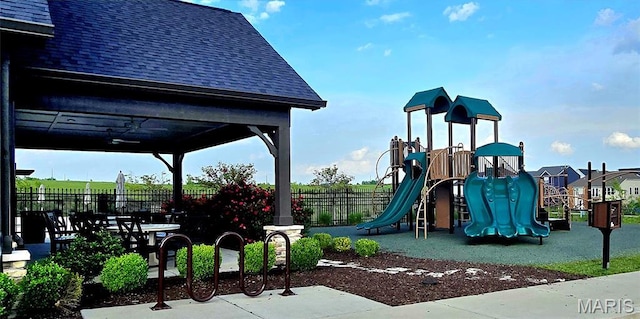 327 Dalriada Blvd, Ofallon, MO 63368 - community playground featuring fence and a gazebo