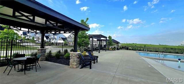 327 Dalriada Blvd, Ofallon, MO 63368 - community pool featuring fence, a gazebo, and a patio area