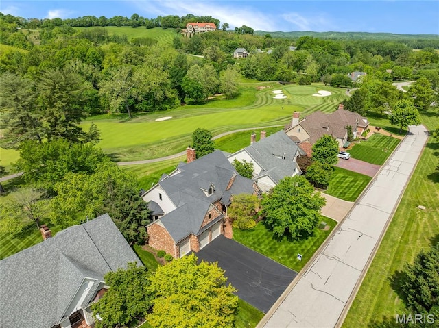 bird's eye view of a golf club