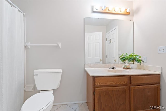 8704 Garden Ct, Brentwood, MO 63144 - full bath with vanity, tile patterned flooring, and a shower with curtain