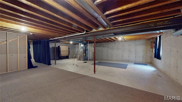 unfinished below grade area with heating unit