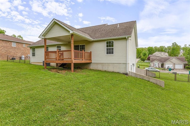 1824 Oak Knl, Farmington, MO 63640 - back of property featuring a deck and a shingled roof