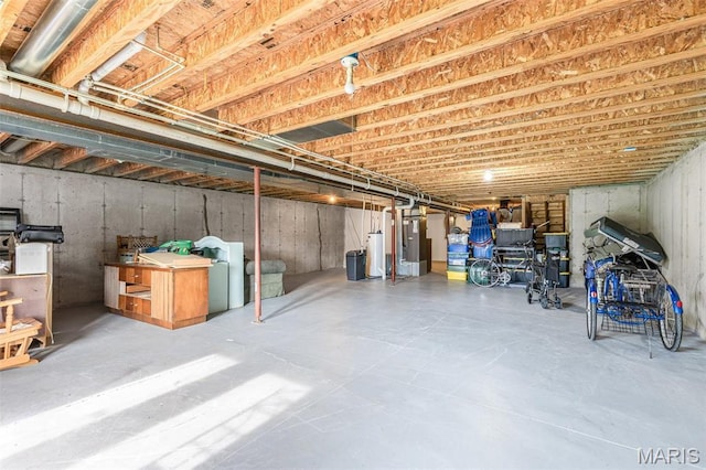 1824 Oak Knl, Farmington, MO 63640 - unfinished basement with gas water heater and heating unit