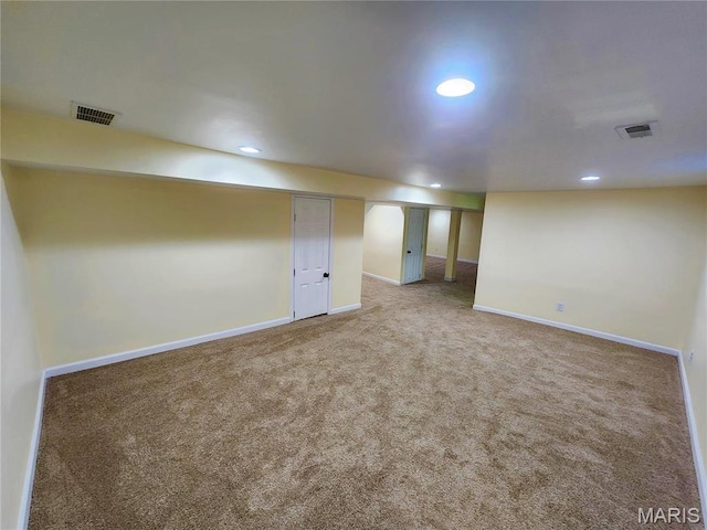 436 Hern Ave, Saint Louis, MO 63135 - finished basement featuring carpet flooring, recessed lighting, and baseboards
