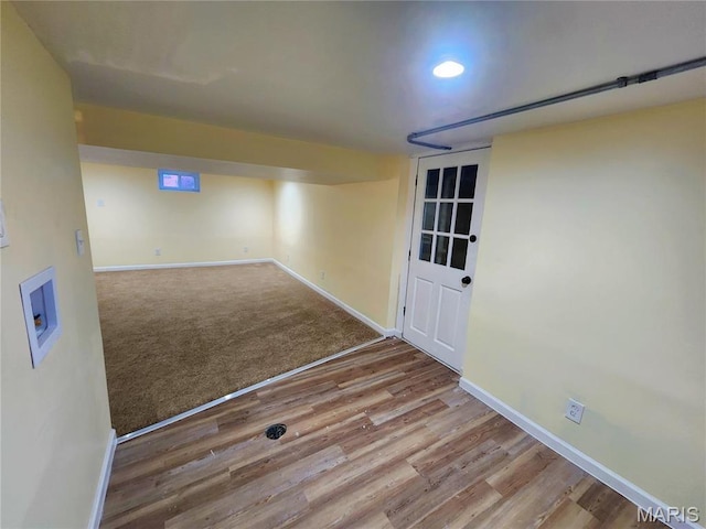 436 Hern Ave, Saint Louis, MO 63135 - finished below grade area with baseboards, wood finished floors, and recessed lighting