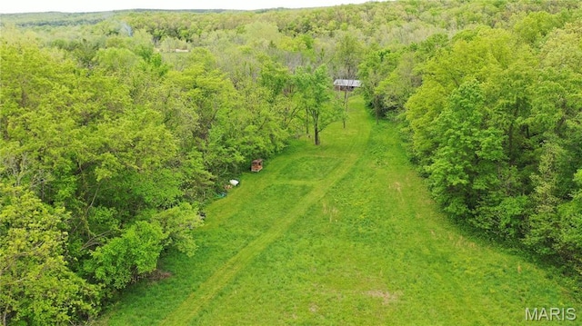 aerial view of a heavily wooded area