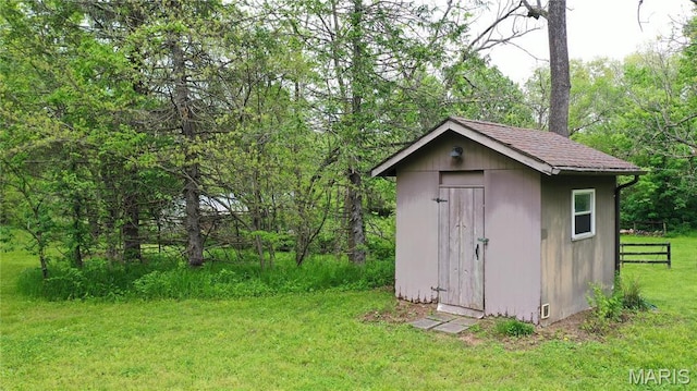 view of shed