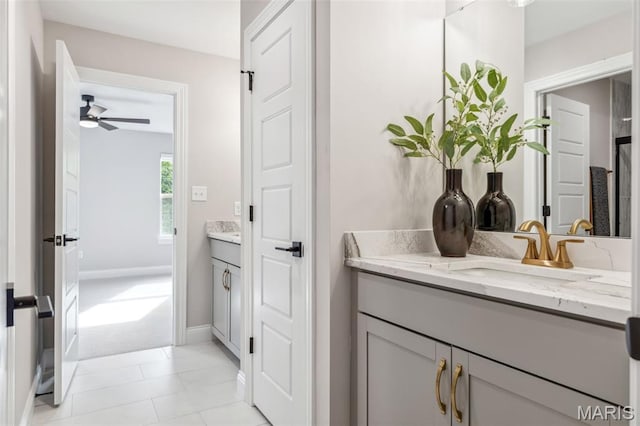 973 Tara Ct, Chesterfield, MO 63005 - full bathroom with vanity and ceiling fan
