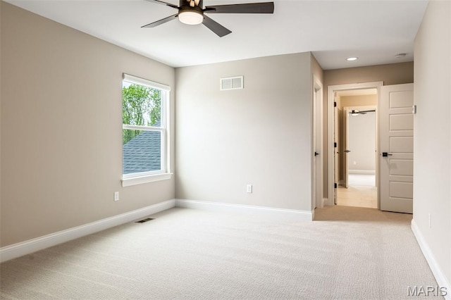 973 Tara Ct, Chesterfield, MO 63005 - empty room with a ceiling fan, light carpet, and recessed lighting