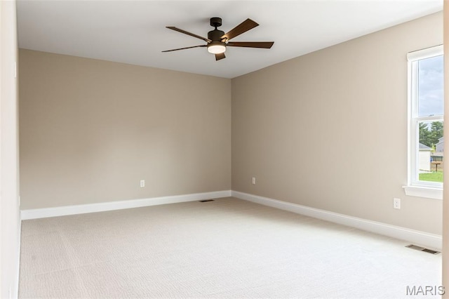 973 Tara Ct, Chesterfield, MO 63005 - unfurnished room with a ceiling fan and light colored carpet