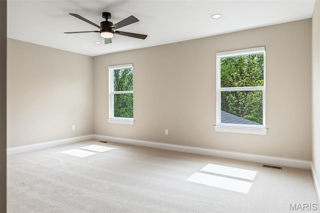 973 Tara Ct, Chesterfield, MO 63005 - carpeted spare room with recessed lighting and ceiling fan