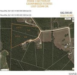 0 Lost Cedar Dr, Sullivan MO, 63080 land for sale