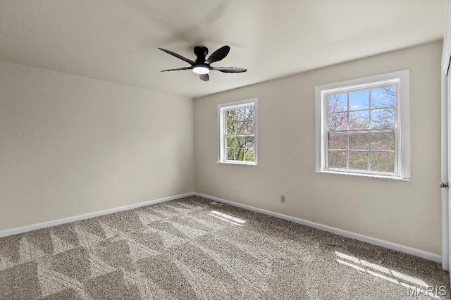 625 Pinebrook Dr, Town And Country, MO 63017 - empty room with baseboards, a ceiling fan, and carpet flooring