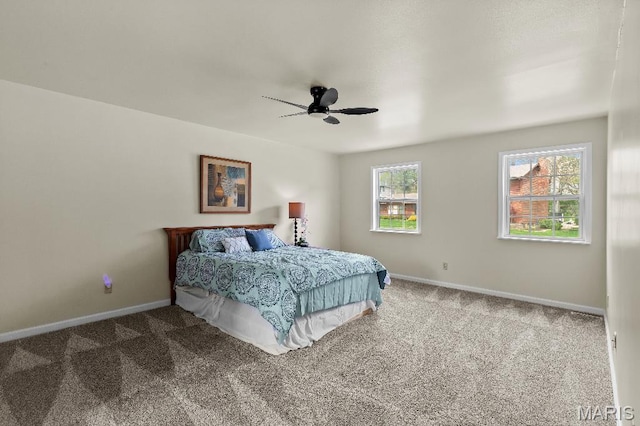 625 Pinebrook Dr, Town And Country, MO 63017 - bedroom featuring carpet, baseboards, and ceiling fan
