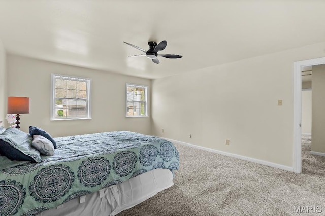 625 Pinebrook Dr, Town And Country, MO 63017 - bedroom featuring carpet floors, baseboards, and ceiling fan